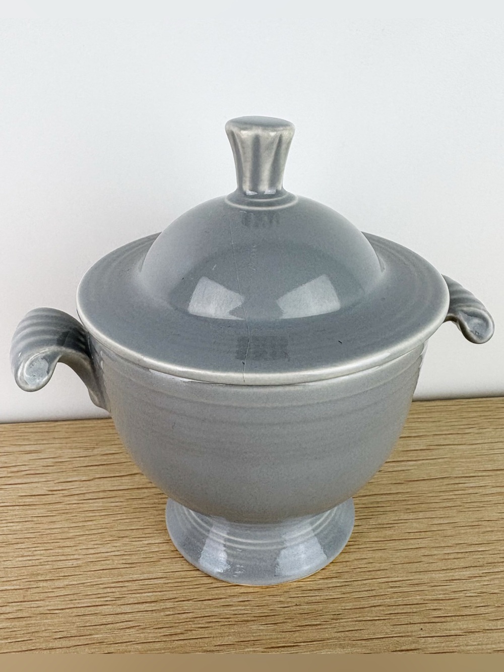 Fiestaware Vintage Original Gray Retired 50s Sugar Bowl HLC Homer Laughlin